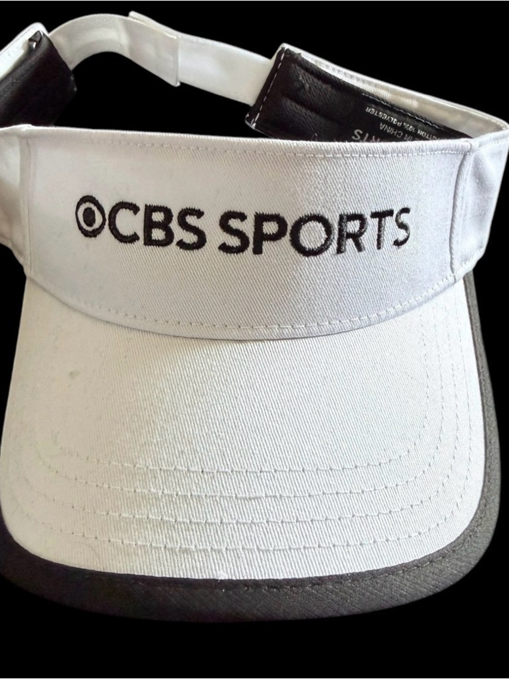 Official CBS Sports Visor White Black Trim Golf Embroidered Adjustable Unisex